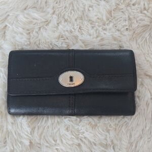 Fossil Black Leather Women's Wallet